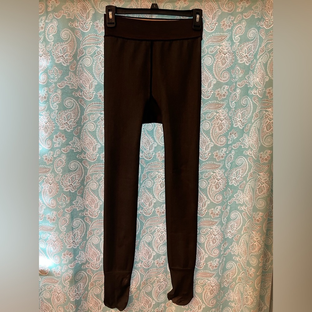 Black Fleece lined full foot coverage leggings size XS/S